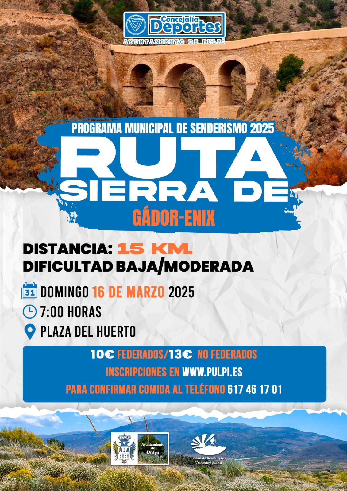 RUTA DE SENDERISMO DOMINGO 16 DE MARZO 2025 GÁDOR-ENIX 